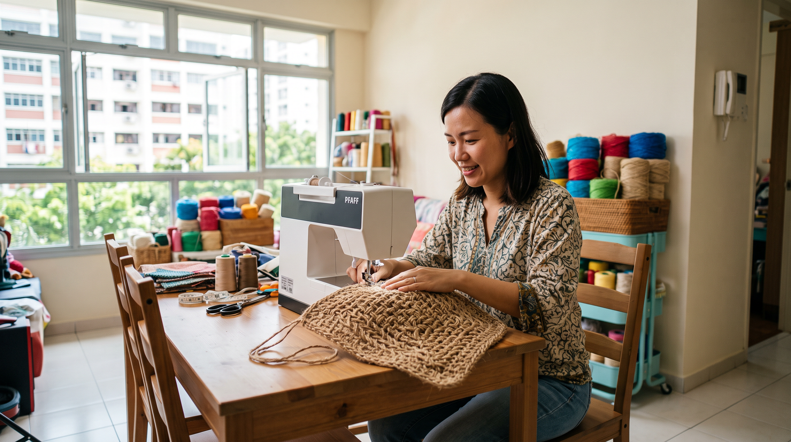 In-Home Balinese Twine Basketry Sewing Workshop (1.5-Hour Home Visit + Machine Included)