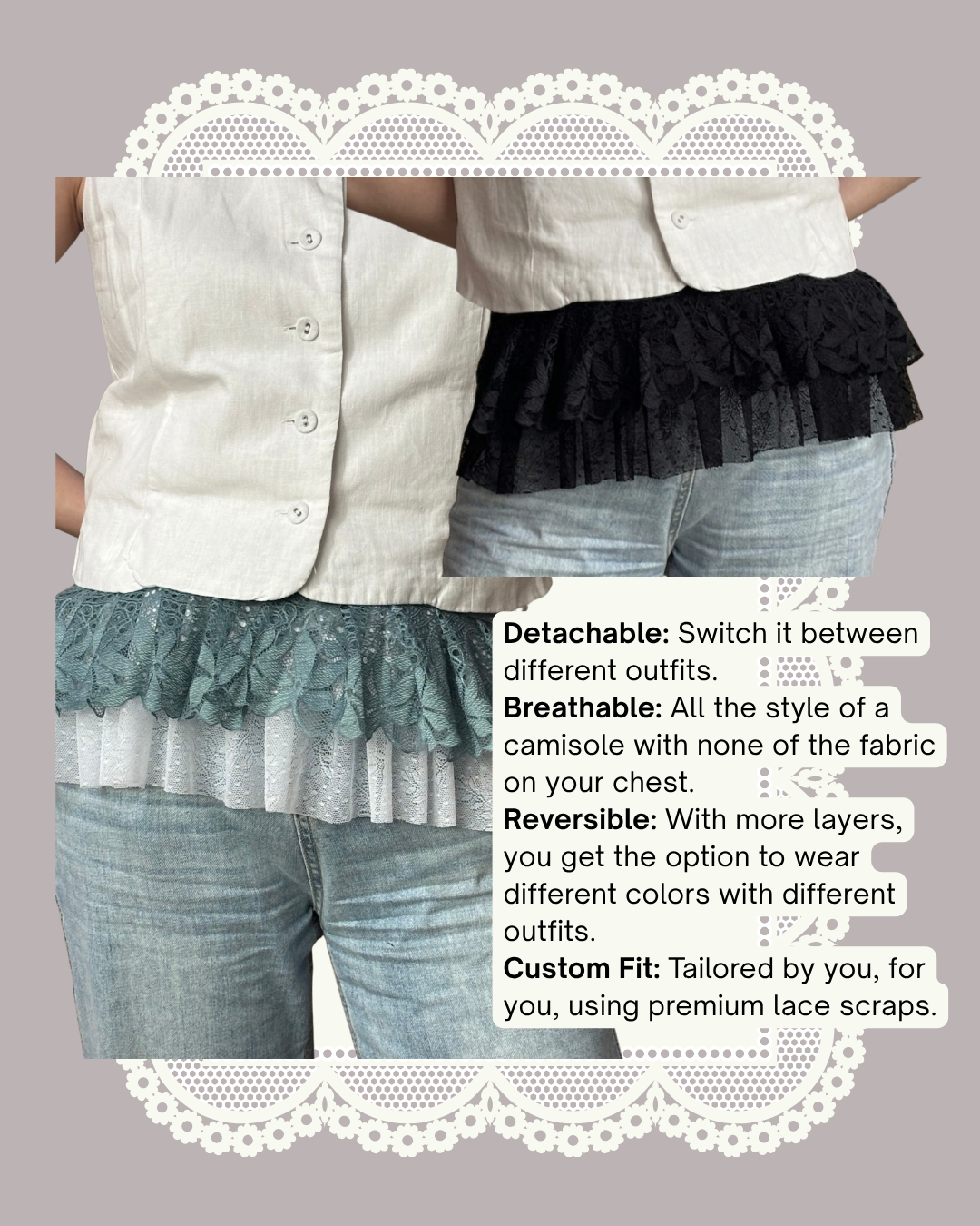 Intricate Lace: Reimagined Lace Peplum Waistband Workshop