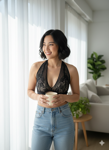 Hannah Halter Neck Padded Top for Stylish Support